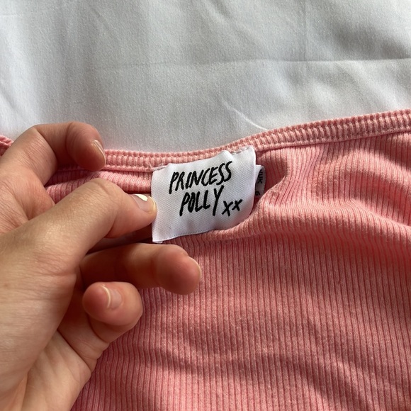 Princess Polly Pink Long sleeve cropped top - Picture 3 of 6